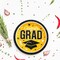 25 Count Yellow Graduation Party Paper Plates 9 Inch Round with Congrats Grad Design
